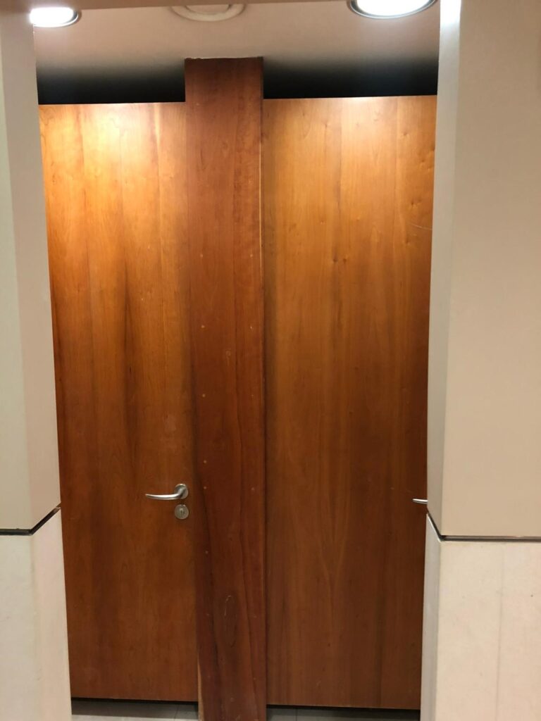 3M™ Accredited Installer - Signwrite Studios Wooden Door before wrap