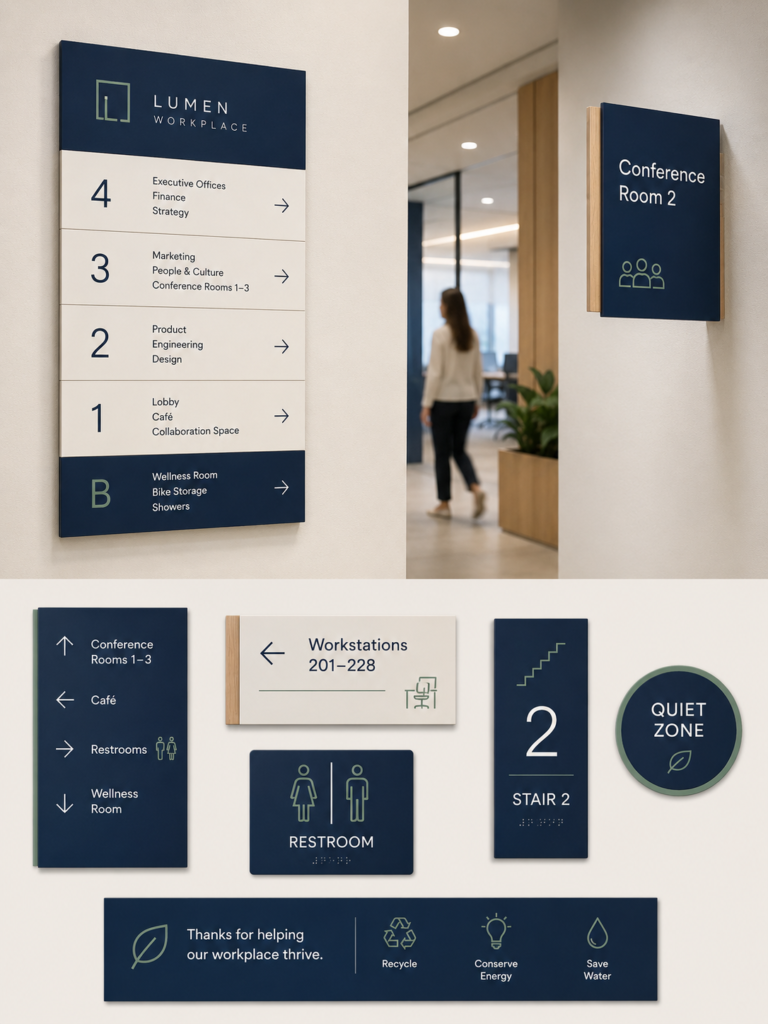 What Signage Solutions Does a Workplace Need to Provide for People to Genuinely Want to Be There? - Signwrite Studios Workplace Wayfinding