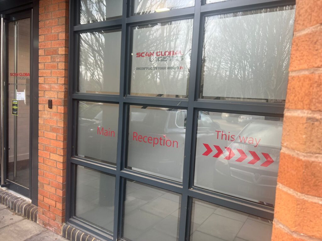 Scan Global Directional Exterior Glass Manfestations