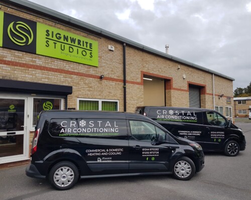 Van Livery Branding Signwriting of fleet of vans for Crystal Air Conditioning