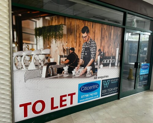 Attract attention with promotional window stickers 354246918