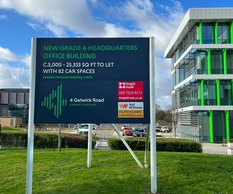 Business Park Signs | Post Mounted Stack Sign at Nexus Crawley Business Park 2392150624