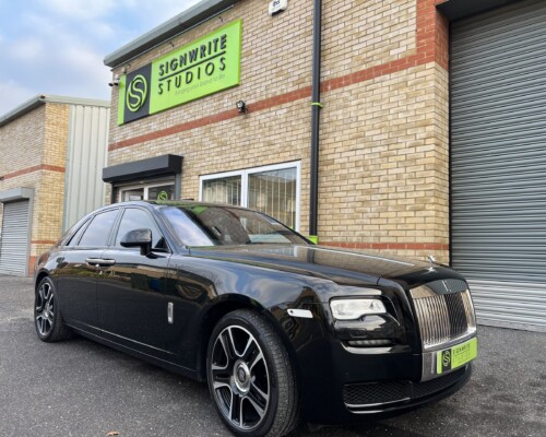 Rolls Royce Ghost Dechrome. Arlon Graphics Black Gloss Cast Vinyl applied to window surrounds